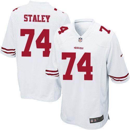 Nike 49ers #74 Joe Staley White Youth Stitched NFL Elite Jersey